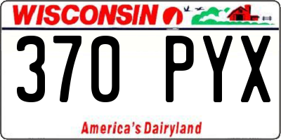 WI license plate 370PYX