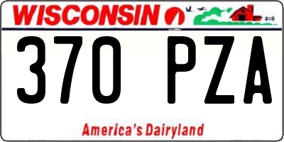 WI license plate 370PZA