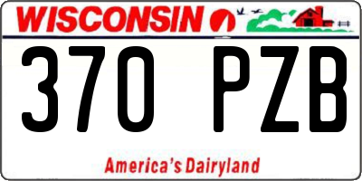 WI license plate 370PZB