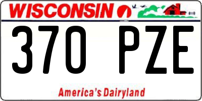 WI license plate 370PZE
