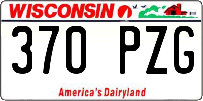 WI license plate 370PZG