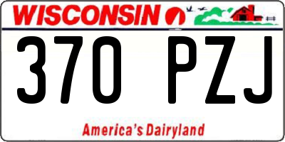 WI license plate 370PZJ