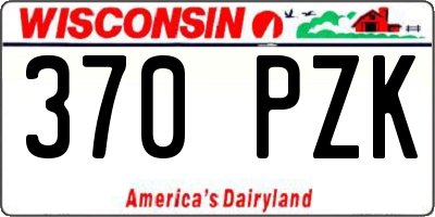 WI license plate 370PZK