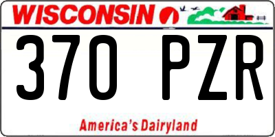 WI license plate 370PZR