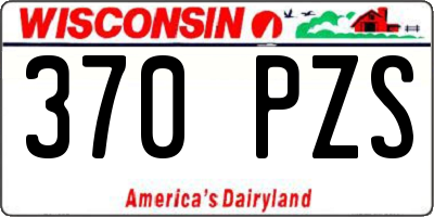 WI license plate 370PZS