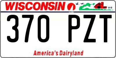 WI license plate 370PZT