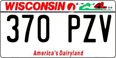 WI license plate 370PZV