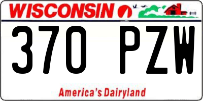 WI license plate 370PZW