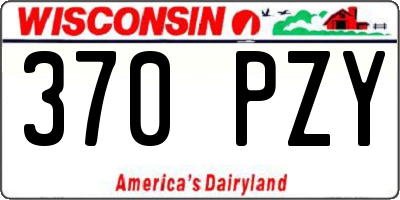 WI license plate 370PZY