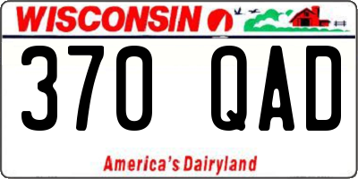 WI license plate 370QAD
