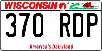 WI license plate 370RDP