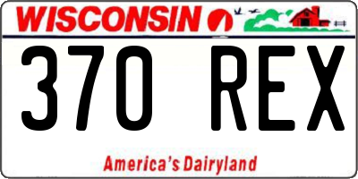 WI license plate 370REX