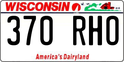 WI license plate 370RHO