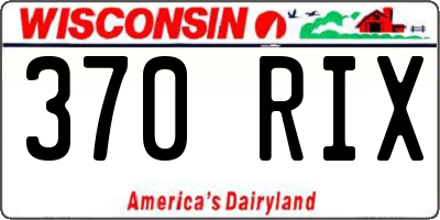 WI license plate 370RIX