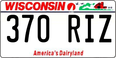 WI license plate 370RIZ