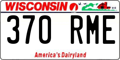 WI license plate 370RME