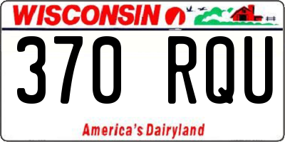 WI license plate 370RQU