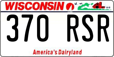 WI license plate 370RSR