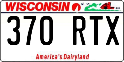 WI license plate 370RTX