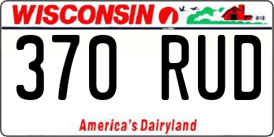 WI license plate 370RUD