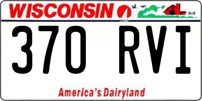 WI license plate 370RVI