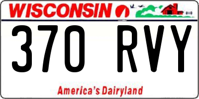 WI license plate 370RVY
