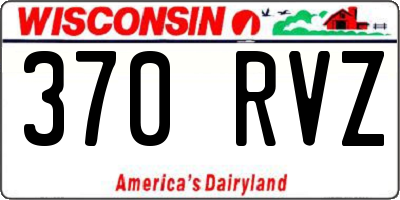 WI license plate 370RVZ