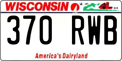 WI license plate 370RWB