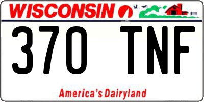 WI license plate 370TNF