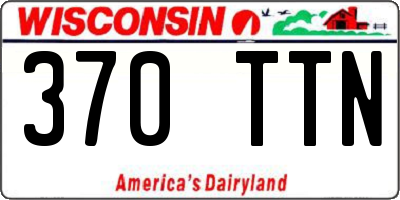 WI license plate 370TTN