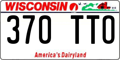 WI license plate 370TTO