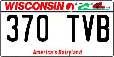 WI license plate 370TVB