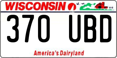 WI license plate 370UBD