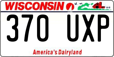 WI license plate 370UXP