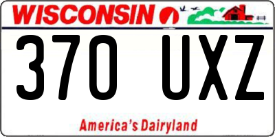 WI license plate 370UXZ