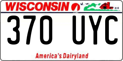WI license plate 370UYC