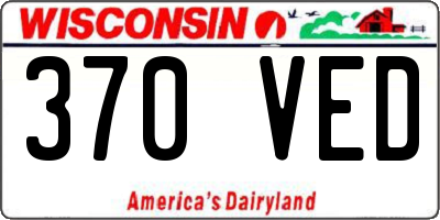WI license plate 370VED
