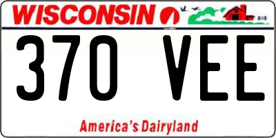 WI license plate 370VEE