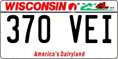 WI license plate 370VEI