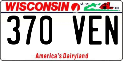 WI license plate 370VEN