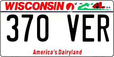 WI license plate 370VER