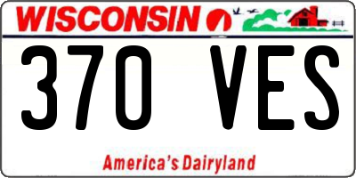 WI license plate 370VES