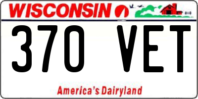 WI license plate 370VET