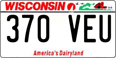 WI license plate 370VEU