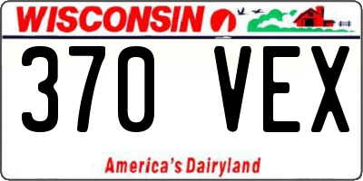 WI license plate 370VEX
