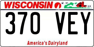 WI license plate 370VEY