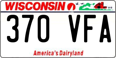 WI license plate 370VFA
