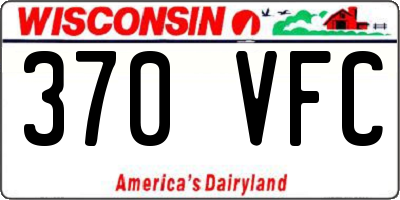 WI license plate 370VFC