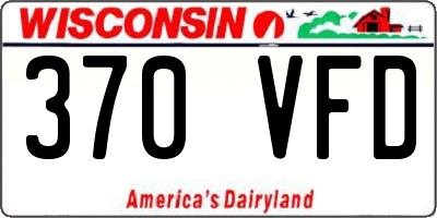 WI license plate 370VFD