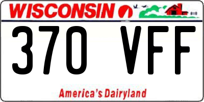 WI license plate 370VFF